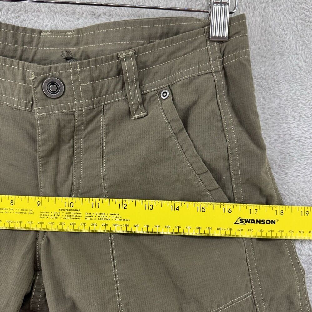 Y2K Kuhl Crop Pants Women 2 Green Pockets Drawstring Low Rise Embroidered - Picture 14 of 16